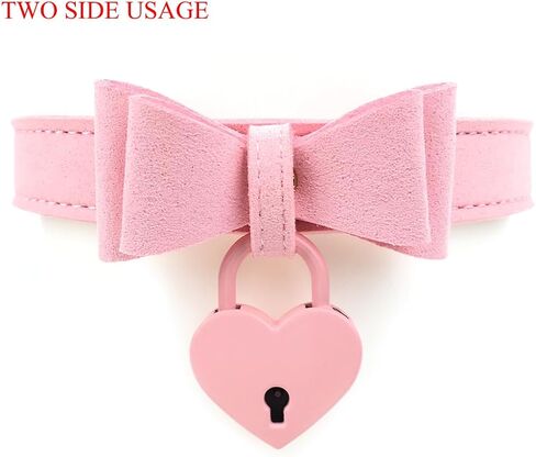 Succuba Bell Choker Collar Necklace Lolita Bow Padlock Collar Choker Necklace Kitty Velvet Necklace for Women and Men in Kuwait