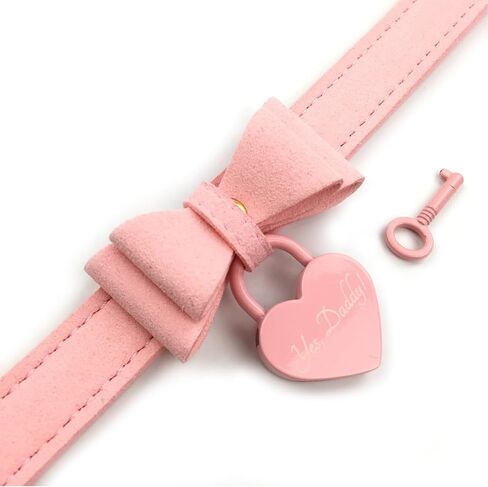 Succuba Bell Choker Collar Necklace Lolita Bow Padlock Collar Choker Necklace Kitty Velvet Necklace for Women and Men in Kuwait