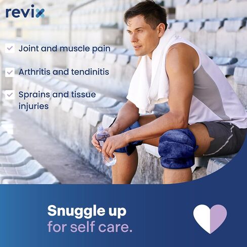 REVIX Microwave Heating Pad for Knee Pain Relief & Arthritis Elbow,Muscle and Joint, Microwavable Heated Knee Wrap for Tennis Elbow Treatment, Men and Women in Kuwait