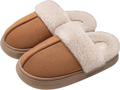 Slippers for Women Suede Womens Slippers, House Slippers for Woman Non-slip House Shoes, Slippers for Women Indoor and Outdoor Fuzzy Slippers Women with Memory Foam in Saudi Arabia
