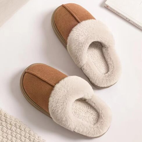 Slippers for Women Suede Womens Slippers, House Slippers for Woman Non-slip House Shoes, Slippers for Women Indoor and Outdoor Fuzzy Slippers Women with Memory Foam in Saudi Arabia