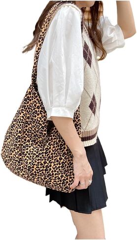 Leopard Shoulder Bag for Women Soft & Lightweight Large Tote Purse Handbag Travel Satchel Women's Gift in Kuwait