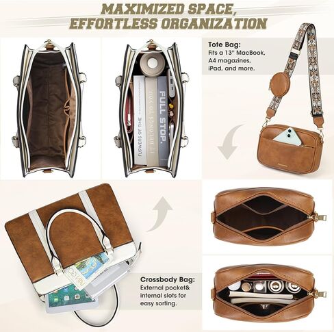 محافظ وحقائب يد للنساء من رينمور، حقيبة يد كبيرة وحقائب يد للعمل والسفر ومحفظة كروس ومجموعة حقائب يد مكونة من 3 قطع in Kuwait