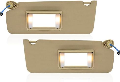 Driver Left Side Sun Visor Compatible with Honda Pilot 2017-2021,for Honda Ridgeline 2018-2020 Sun Visor Replace# 83280-TG7-A12ZA Car Sun Shade with Light and Mirror (Beige-Driver Left) in Saudi Arabia