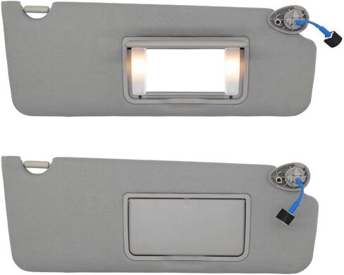 Driver Left Side Sun Visor Compatible with Honda Pilot 2017-2021,for Honda Ridgeline 2018-2020 Sun Visor Replace# 83280-TG7-A12ZA Car Sun Shade with Light and Mirror (Beige-Driver Left) in Saudi Arabia