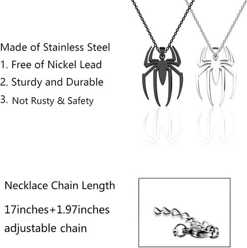 FUSTMW Spider Necklace Set Super Inspired Hero Gifts Spider Jewelry Gifts for TV Movie Fans Halloween Spider Gifts in Saudi Arabia