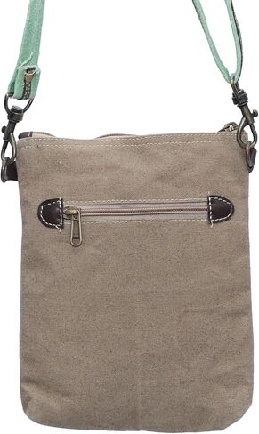 Upcycled Canvas Crossbody Bag for Women | Western Leather Crossbody Bag for Women with Leather Star Accent Leather Fringes in Saudi Arabia