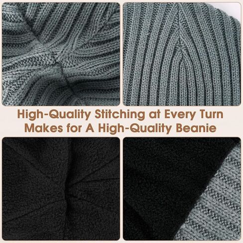 قبعة شتوية Sukeen للرجال والنساء مبطنة بالصوف، قبعة شتوية دافئة ناعمة مقاومة للماء، قبعة جمجمة للطقس البارد in Kuwait