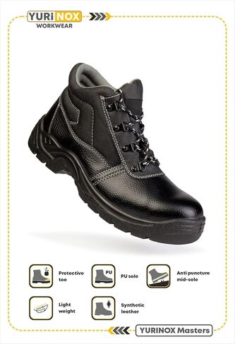 Boots Masters - مقدمة فولاذية آمنة - نعل فولاذي مقاوم للثقب - أحذية عمل مفيدة للبناء والمستودعات in Saudi Arabia