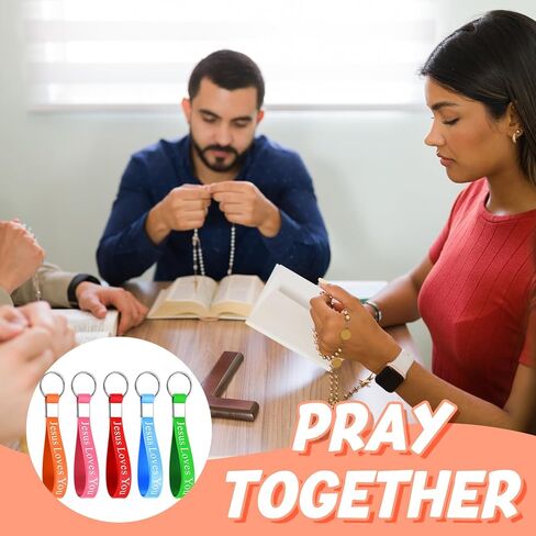 Sasylvia 100 قطعة يسوع يحبك سيليكون سلاسل المفاتيح المسيحية الكتاب المقدس الآية سلاسل المفاتيح السائبة ملهمة الدينية سيليكون سلسلة المفاتيح المسيحية هدية للكنيسة (متعددة الألوان، الكلاسيكية) in Kuwait