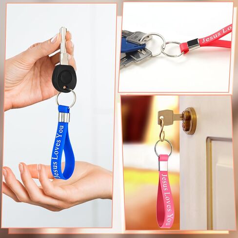 Sasylvia 100 قطعة يسوع يحبك سيليكون سلاسل المفاتيح المسيحية الكتاب المقدس الآية سلاسل المفاتيح السائبة ملهمة الدينية سيليكون سلسلة المفاتيح المسيحية هدية للكنيسة (متعددة الألوان، الكلاسيكية) in Kuwait