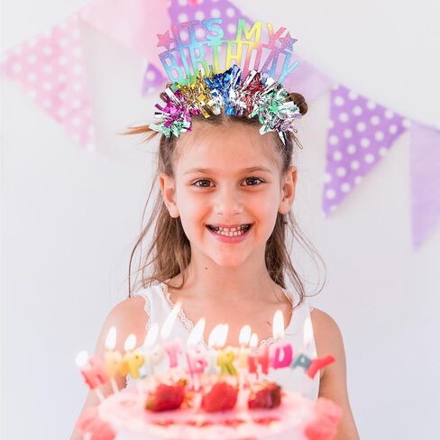 Its My Birthday Headband,Colorful Birthday Headband, Glitter Rainbow Tassel Tiara Birthday Crowns for Women Party,Sweet Happy Birthday Tiara Accessories for Kids Toddlers Girls Women in Saudi Arabia