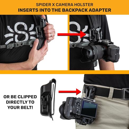 SPIDER HOLSTER – Clip-on Camera Holster and Camera Plate with Durable Stainless Steel Pin – Compatible with Any Belt in Saudi Arabia