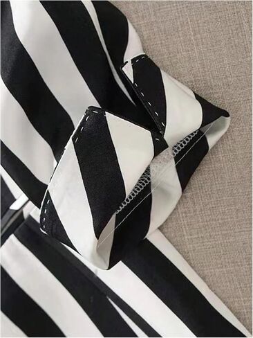 GORGLITTER Women's Striped Single Breasted Blazer Long Sleeve Lapel Neck Suit Jacket in Saudi Arabia