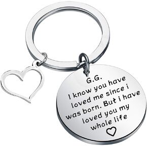 TIIMG G.G. Gifts Grandma Keychain Gift Grandma Birthday Gifts for Grandma Mom Gigi Keychain