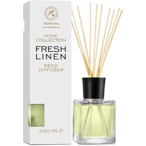 Reed Diffuser Fresh Linen 6.8 Fl Oz - Scented Reed Diffuser - Gift Set with Bamboo Sticks - Best for Aromatherapy - SPA - Home - Office - Fitness Club