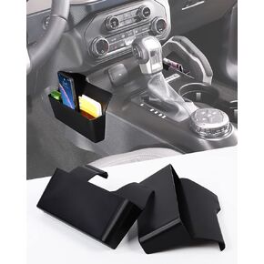 Savadicar Shifter Storage Box, ABS Gear Shift Extension Tray Console Organizer Compatible with 2021-2025 Ford Bronco SUV, Interior Accessories, Black, 2 PCs