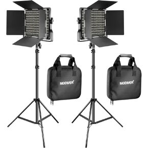 NEEWER 2 Pack RGB1200 LED Video Light with APP/2.4G Control, 60W Photography Video Lighting Kit with Stands & Bag, 22000Lux@0.5m/1% Precise Min Dimming/360° RGB/ CRI97+/TLCI98+/2500K-8500K/18 Effects