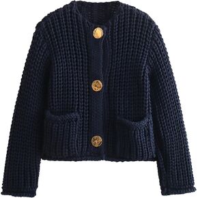 Cardigan Sweaters for Women Sweaters Womens Knit Cardigan Long Sleeve Open Front Button Down Jacket with Pockets
