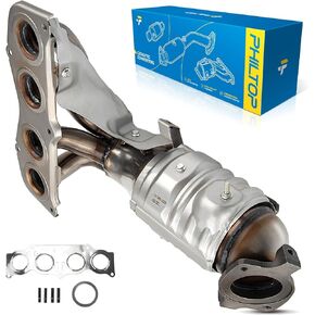 PHILTOP Front Catalytic Converter Stainless Steel Direct-Fit Replacement For 2002-2006 Camry/Solara 2.4L Replace OE 16384, 641518, 40587 (EPA Compliant)