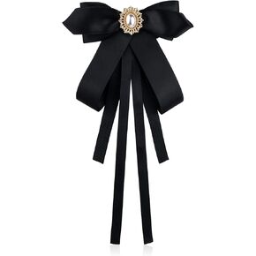 Lusofie Black Bow Tie for Women Sparkly Bow Tie Adjustable Bow Ties Lolita Accessories Bolo Tie for Women Bow Shirt Accessories
