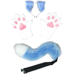 Cat Ears Tail Wolf Costume Realistic Cat Cosplay Furry Fox Ear Tail