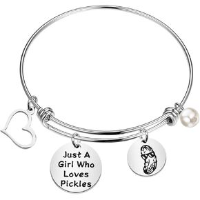 FAADBUK Funny Pickle Bracelet Vegetables Lover Gift Just A Who Loves Pickles Jewelry Bracelet Pickles Lover Gifts Pickles Jewelry (Pickles Br-S)