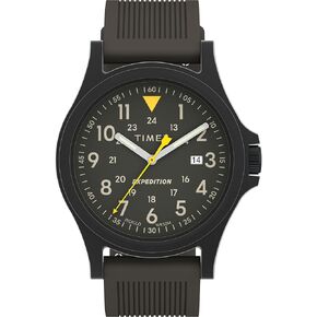 Timex Men's Expedition Acadia 40mm Watch - Gunmetal Strap Green Dial Black Case