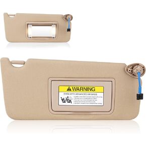 Left Driver side Sun Visor for Honda Accord 2008 2009 2010 2011 2012, Replace for 83280TA0A91ZB, Beige Left side Sun Visor with Light