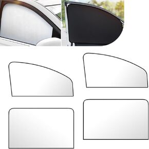 4 PCS Car Front Side Window Sun Shade, 31.50In x 19.68In x 7.87In, 31.50In x 19.68In, Foldable Vehicle Rear Side Window Heat Insulation Accessories, Universal for Most Cars (Silver)