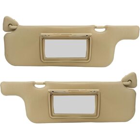 Left Driver & Right Passenger Side Sun Visor, Car Sun Visor Replacement, Makeup Mirror Sun Shielding Compatible for Corolla 2001 to 2007, Easy to Install & Fitness