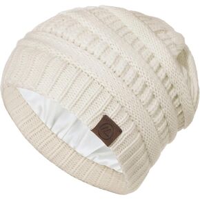 Durio Winter Hats for Women Men Soft Satin Lined Beanie for Women Knit Silk Lined Beanie Hat Slouchy Beanie Fashionable