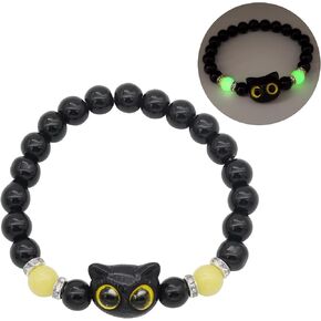 Luminous Cat Bracelets, Cute Beaded Bracelet, Resin Hand Chain Craftsmanship Comfortable Fit Jewelry Gift for Women