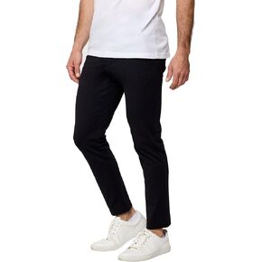 INTO THE AM Mens Casual Pants - Premium Tapered Leg Comfort Khaki Chino Stretch Pants