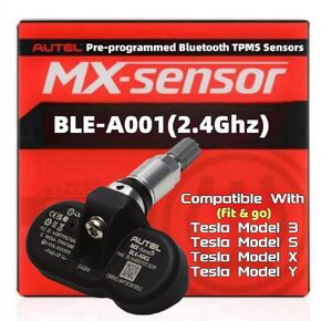 Autel Sensor BLE-A001 Tesla Sensor Autel MX-Sensor Tesla TPMS Sensor Bluetooth TPMS Sensor Pre-Programmed Wireless Tire Pressure Monitor Sensor OEM for Tesla Model 3 Y S X Work with TS900/ ITS600 Pro