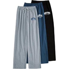Verdusa Women's 3 Pack Letter Graphic Sleep Lounge Pants Sleepwear Pajama Bottoms