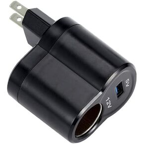 OBEST AC to DC Car Cigarette Lighter Socket Adapter Converter,DC 12V 1A Vehicle Power Inverters,Universal Power Supply Transformer Wall Plug for Car Electronics(US Plug,220V AC to 12V DC)