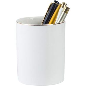 حامل قلم مستدير من السيراميك للمكتب لطيف حامل قلم رصاص وعاء حامل فرشاة للمكياج منظم مكتب (زهرة) in Kuwait