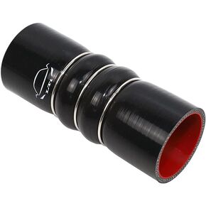 LTI Universal 6" Length 4-Ply Reinforced High Temperature 2.25" ID Straight Double Hump Coupler Silicone Hose With 3 Steel Ring (2.25" BLACK)