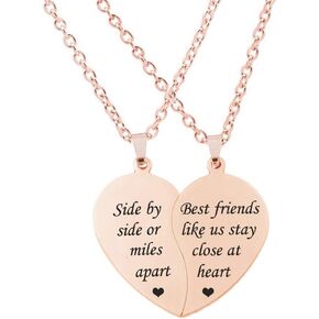 MJartoria BFF Necklace for 2-Valentines Heart Matching Necklace Best Friends Pendant Friendship Necklace Set of 2 Gifts for Women