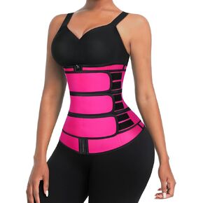 FeelinGirl Neoprene Waist Trainer for Women 3 Straps Tummy Control Workout Corset Cincher Long Torso Trimmer Sauna Belt