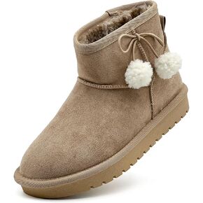 Kids Snow Boots for Girls Boys Comfy Warm Fur Lined Winter Boots Lightweight Slip On Fuzzy Ankle Boot (Little/Big Kids)