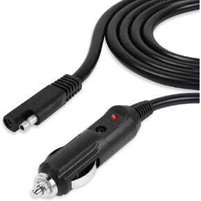PNGKNYOCN SAE to Cigarette Lighter Cable, 12v Cigarette Lighter Plug to SAE Quick Release Extension Power Cord with 10A Fuse and LED Light(1.5M)