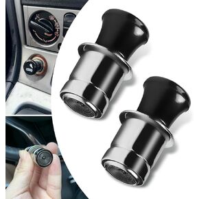 Pack-2 Car Cigarette Lighter,12V Safe and Extremely Fast Heating Cigarette Lighter Plug Replacement, Pop-up Metal Dustproof Sealing Plug, Universal for Cars (Black & Silver)