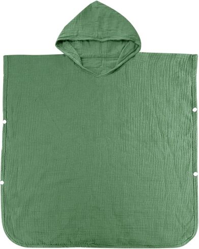 مناشف أطفال بغطاء للرأس من Hooyax Muslin لحديثي الولادة، مناشف حمام أطفال فائقة النعومة ماصة، مناشف كبيرة بسمك 60.96 × 60.96 سم للأطفال الصغار مع غطاء للرأس للأطفال الرضع والأطفال، أساسية لحديثي الولادة (أخضر) in Kuwait