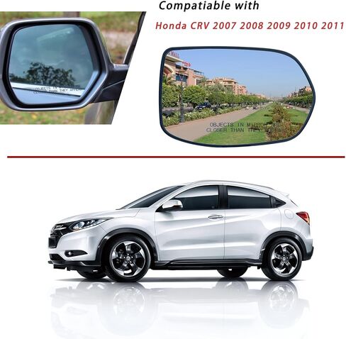 Right Passenger Side Mirror Glass Replacement For Honda CRV 2007 2008 2009 2010 2011 - For Honda CRV Side Mirror Glass With Rear Holder in Kuwait