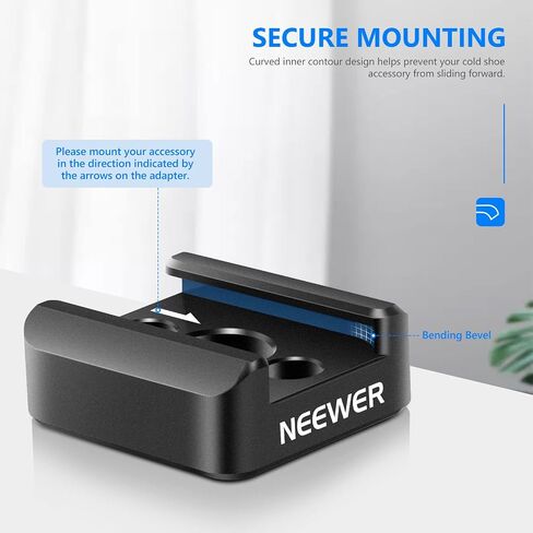 NEEWER Cold Shoe Mount Adapter with 1/4" Thread, Compatible with SmallRig DSLR Camera Cage Microphone LED Light Monitor and More (2 Pack, ST26) in Saudi Arabia