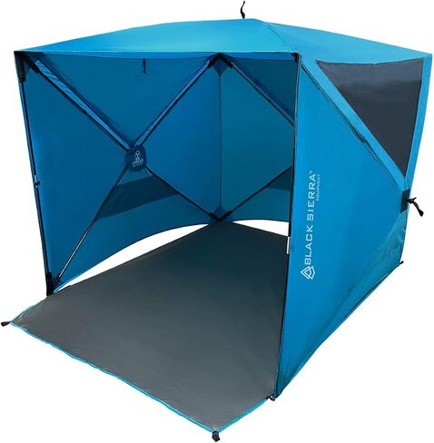 Black Sierra Beach Tent with UPF 50+ Sun Protection, Easy Set Up Sun Shelter, Portable Lawn Canopy with Carry Bag, Outdoor Pop Up Cabana Shade for The Beach, Backyard, Sports, RV in Saudi Arabia