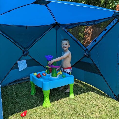 Black Sierra Beach Tent with UPF 50+ Sun Protection, Easy Set Up Sun Shelter, Portable Lawn Canopy with Carry Bag, Outdoor Pop Up Cabana Shade for The Beach, Backyard, Sports, RV in Saudi Arabia