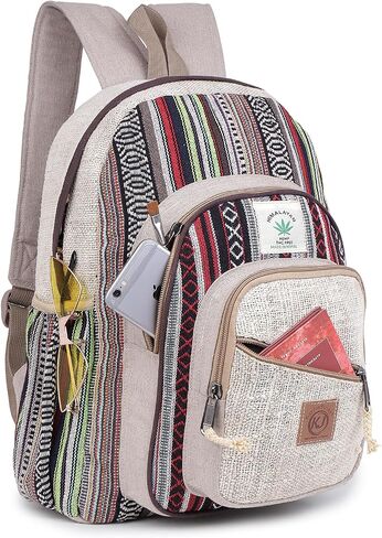 Natural Handmade Large Multi Pocket Hemp Nepal Backpack in Saudi Arabia